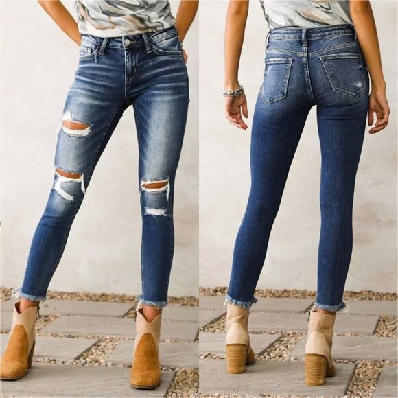 Buckle BRIDGE BY GLY Low Rise Ankle Skinny Stretch Jeans 26 Distressed - Picture 2 of 16